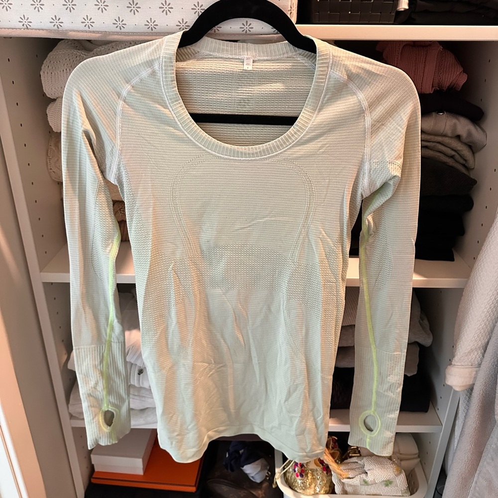 Lululemon Swiftly Long Sleeve Light Mint Top 4